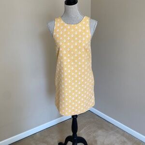 Alice and Olivia Scoop Retro Cream and Yellow Circle Print Dress. Size XS